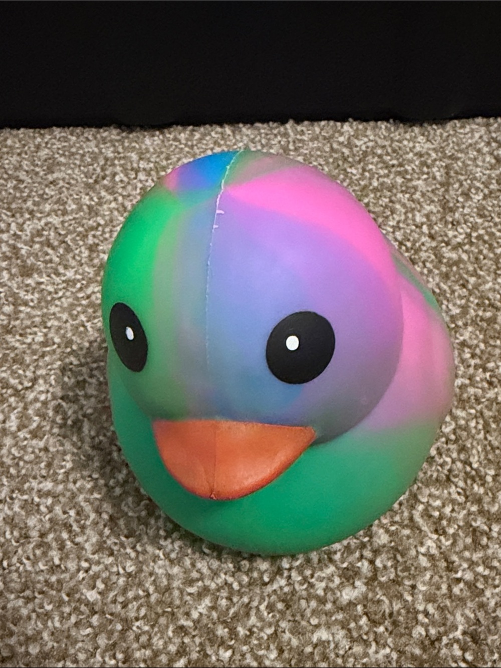 Sunny Days Tie Dye Colorful Gradient Rubber Duck Plush - Green, Purple, Teal